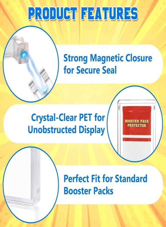 DEDC 2 PCS Booster Pack Protector Display Magnetic Card Holder Case Bundle Thick Acrylic for Collectors Shelf Display UV Protect Your Collectible(2) - Image 3